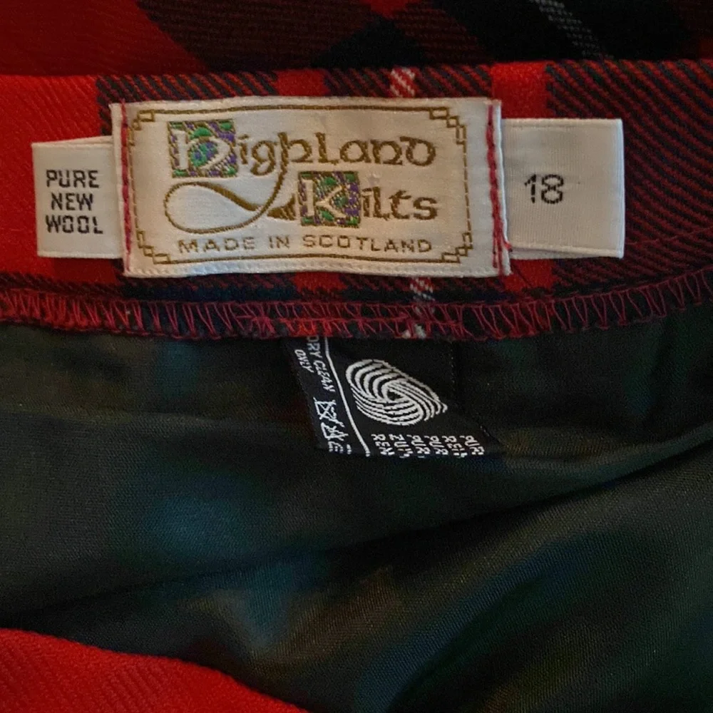 Highland Kilt Company Scotland Wool Kilt Skirt Red Pure wool - Picture 5 of 8
